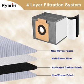 Pymin 3 Pack Dust Bags for Eufy Clean X10 Pro Omni /X8 Pro SES /X8 Pro Robot Vacuum Self-Empty Station,2.5L Large Capacity Disposable Replacement Bag Accessories Part