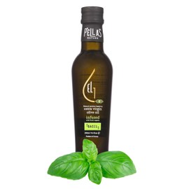 Pellas Nature, Organic Basil Infused Greek Extra Virgin Olive Oil, Finishing oil, Gold Award Winner, Kosher, 8.5 oz. Bottle