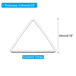 PATIKIL Beading Hoop Earrings, 30 Pcs Triangle Beading Findings Copper Hoop Earring for DIY Crafts Making Earring Necklace Making(20mm, Silver)