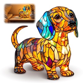 LOMUG Dachshund Decorative Night Light, Dog Series LED Lamp, Dog Lamps Made of Resin, Pet Decorative Lamp, Night Lamp for Dog Fans, Home Decoration, Night Light, Energy Class A