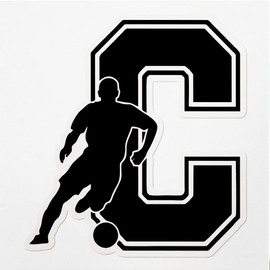 Decal Stickers of C Soccer Letter Premium Indoor (No Waterproof) Vinyl Decal Stickers for Laptop Phone Accessory Helmet Car Window Mug Tuber Cup Door Wall Decoration ANDVER3e8405bBL