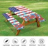 Binienty American Flag Picnic Table Cover with Bench Cover Set