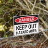 Danger Keep Out Hazard Area Sign 14x10 inch | Aluminum