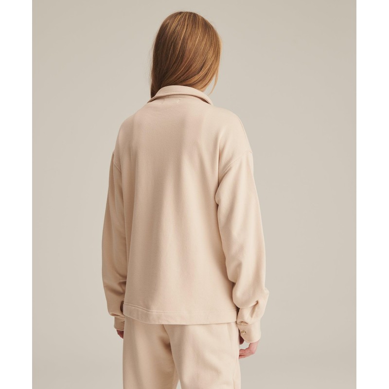 NAADAM Unisex Unisex Terry Shirt Jacket, Ecru,Large