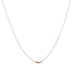 Honeycat Mini Pipe Bar Necklace in 18k Rose Gold Plate | Minimalist, Delicate Jewelry (RG)