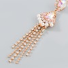 Long Rhinestone Drop Earrings for Women Wedding Tassel Dangle Drop