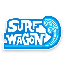 Sticker Gold - Surf Wagon Sticker - 14.5cm - Campervan Surfing Camper Vanlife Van Decal T4 T5 T6 SG025 (Blue)