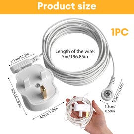 Universal Grounding Cord Cable with Standard UK Plug for Home and Office, 15 Feets Anti Static Earthing Grounding Line for Gronding Products Mats Sheets Blanket Pillowcase Strap Pad