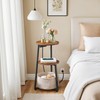 HOOBRO Small Round Side Table with Charging Station, Round End