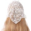 White Elegant Women Lace Flower Triangle Headband Summer Sunproof Lace