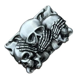 Doitby Skull Belt Buckle Western Cowboy Belt Buckles Novelty Skeleton Belt Buckle for Men Women