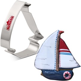 LILIAO Nautical Sailboat Cookie Cutter, 3.7", Biscuit Bread Sandwich Cutters, Stainless Steel
