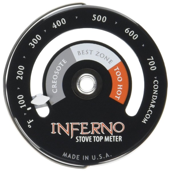 Inferno Stove Top Meter (3-30) Thermometer calibrated to Measure temperatures on Stove top (thermomètre Pour la Surface du poêle).
