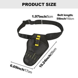 Drill Holster, Heavy Duty Impact Driver Holster, Professional Tool Holster, Specialist Driver Tool Bag Drill Holster Tools and Drill Bits, Oxford Fabric (with Belts)