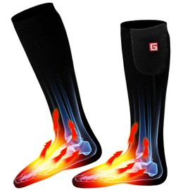 Autocastle Women Girls Battery Socks Rechargeable Electric Heated Socks,Battery Heat Insulated Socks Kit Winter Warm Thermal Heating Socks,Cold Weather Battery Sock Ski Hunt Bike Foot Warmer,Black