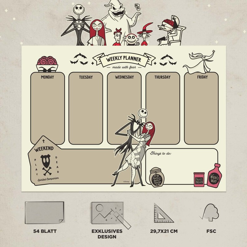 Grupo Erik Weekly Planner Pad A4 Calendar Planner The Nightmare