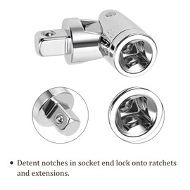 Kozelo Universal Joint Socket Adapter - [1/4 Inch Drive] CR-V Steel for Access Fasteners at Angle Use