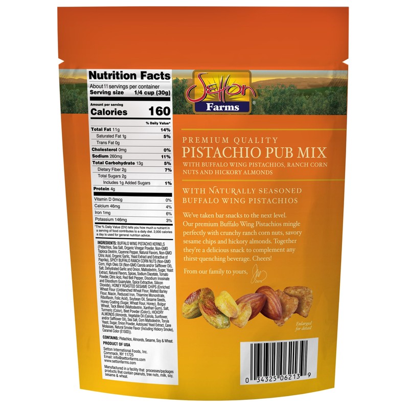 Setton Farms Pistachio Pub Mix 11 Oz. Value Bag. With