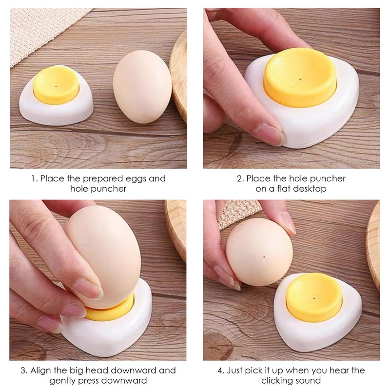 PLLDVEFD 2-Piece Egg Hole Puncher, Creative Egg Driller, Simple Plastic