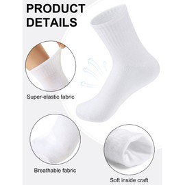 Tarpop 100 Pairs Bulk Mens Socks Moisture Wicking Casual Sports Ankle Socks for Homeless Unisex Adult Men Women(White,9-12,Classic)