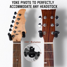 3Pack Guitar Wall Mount Wall Hanger Hook Black Metal Guitar Holder for Acoustic Electric Bass Guitar Ukulele Banjo Mandolin Black