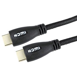World of Data 1m HDMI v1.4 Cable - WHITE LED Hood - Braided Nylon Cabling - Gold Plated - HDMI Ethernet Channel - Audio Return Channel (A...