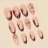 Jremg Red French Tip Press on Nails Medium Almond Fake