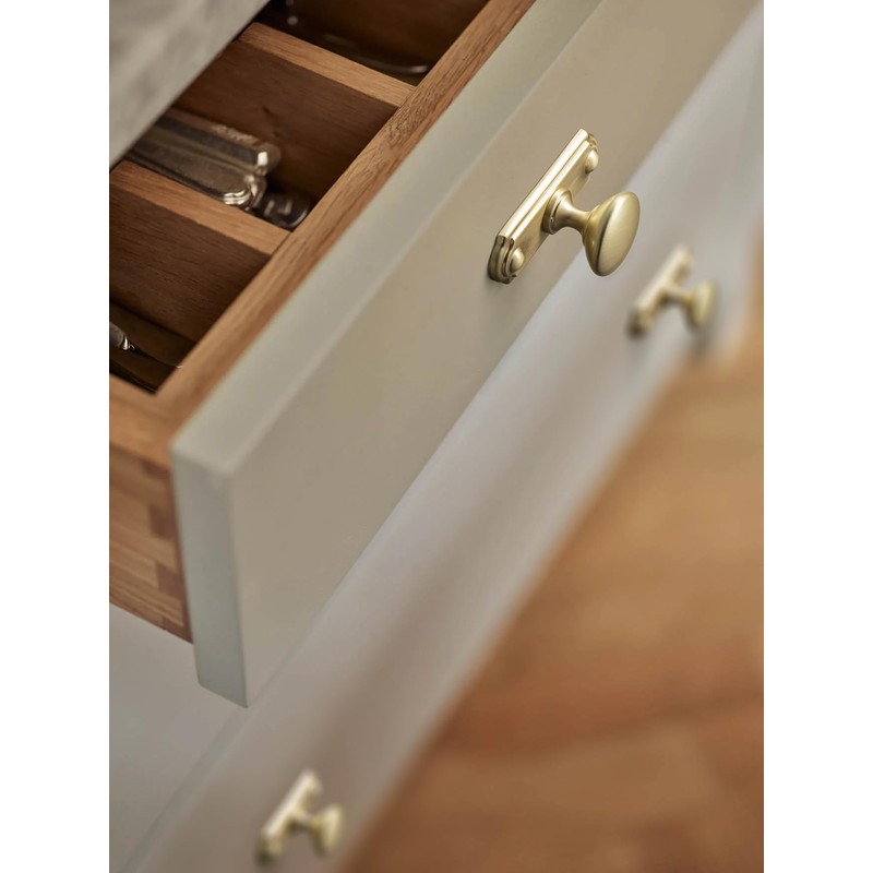 Goo-Ki 6 Pack Brushed Brass Cabinet Knobs with Backplate Zinc