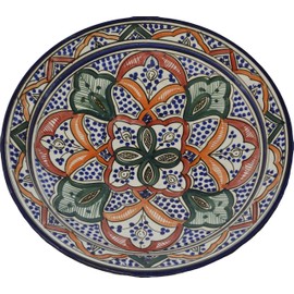 Ceramic Plates Moroccan Handmade Serving Wall Hanging Exquisite Colors Decorative 14 inches Diameter