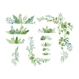 SUPERDANT Green Plants Wall Stickers Tropical Leaf Wall art Stickers Hanging Vines Wall Decals Nursery Wall Stickers Peel and Stick for Living Room Bedroom Balcony Corridor Window TV Wall Florist