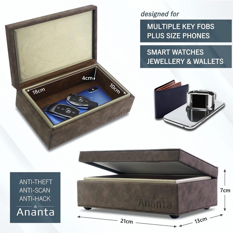 Ananta Faraday Box for Car Keys Plus Faraday Pouch &