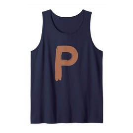 Creative Bold Leather Letter P - Design - Alphabet - Marker Tank Top