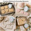 84 Pcs Alphabet Numbers Cookie Stamp Set Round Press for