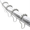 HUJI Heavy Duty Roller Shower Curtain Rings, Polished Chrome Set