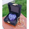 Purple Cremation Urn for Ashes Keepsake Heart Urn with Black