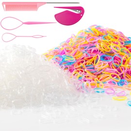 Zingso Small Hair Bobbles Thin Hair Bobbles Pack of 2000 Mini Hair Bobbles Girls Transparent Hair Bobbles Small Thin Mane Rubbers Horse Hair Braiding Elastic Band for Children Girls Women Hair Styling