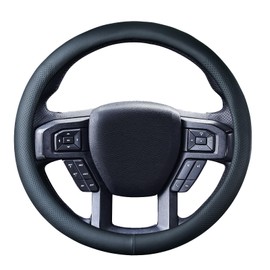 Car Steering Wheel Cover for Ford F-150 F-150 Lightning Super Duty Mustang Mach-E Explorer Escape Ranger Bronco Maverick, Universal Standard Size 14.5-15 inch Black Car Wheel Protector