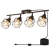 vivihobb Dimmable 4 Light Plug in Ceiling Light,Black Plug in