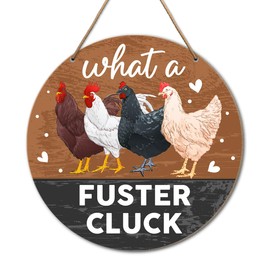Yousheager Chicken Coop Sign Wall Decor, Chicken Coop Decoration for Chicken Farm Coop Hen House Hanging Sign Decor, Gift for Chicken Farmer Owners, What a Fuster Cluck