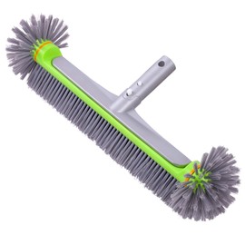 Sepetrel Pool Brush Head for Cleaning Walls,Heavy Duty Inground/Above Ground Swimming Pool Round Scrub Brushes with Premium Strong Bristle & Reinforced Aluminium Back,Grey