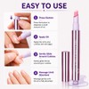2 Pack 2-in-1 Ceramic Cuticle Oil Pusher Pen for Nail