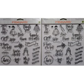Fiskars 2 Fiskars Lia Griffith 25 Clear Stamp Sets Wedding Day Bride Groom 2017 New