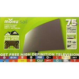 MOHU Sail Amplified Outdoor/Attic Multi-Directional HDTV Antenna 75-Mile Range