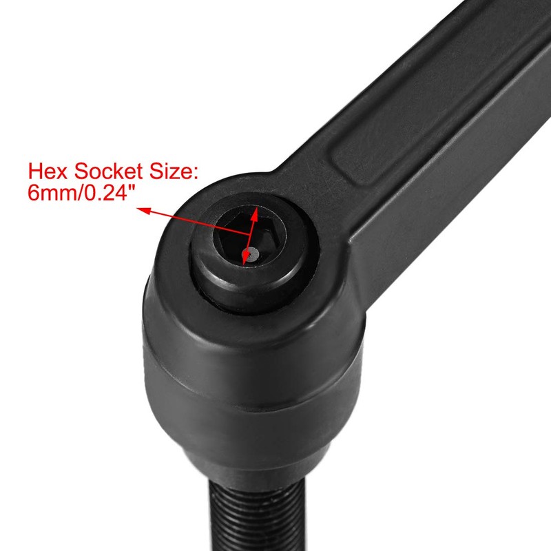 sourcing map 2pcs Adjustable Clamping Lever Handle M12 x 50mm
