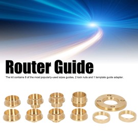 11PCS/Set Router Guides Kit, Brass Router Template, Router Bushing Guide Set with Lock Nut Adapter Router Accessory