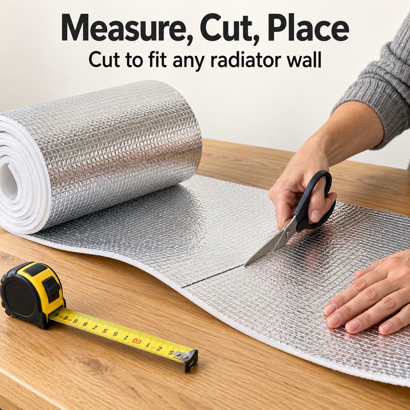 Radiator Reflective Film Wall Insulation Foil – 5m x 50cm