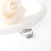 Green Aventurine Olive Leaf Ring - 925 Sterling Silver Peaceful