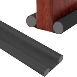UTXN 37in/96cm Door Draught Excluder Double Side Door Draft Stopper Draught Excluder for Doors Seal Strip Doors Adjustable Soundproof Draught Excluder for Bottom of Window (Black)
