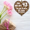 43rd Birthday Gift For Women Men Wooden Heart Plaque, Dark