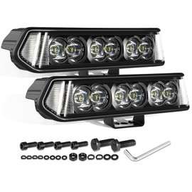 AKD Part 7 Inch Side Shooter CREE LED Light Bars 72W Spot Flood Combo Offroad Driving Lights Single Row LED Pods Fog Light Bumper Lights 2Pcs for Trucks Pickup UTV ATV Motorcycle Dirt Bike